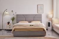 Cadre de lit de luxe nordique King Queen Double pleine taille plate-forme basse avec tiroir de rangement velours tissu tête de lit cadre de lit