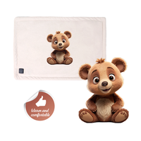 Almohadilla Térmica USB Portátil de Felpa con Diseño de Oso, Apagado Automático, para Cintura, Hombros, Cuerpo, Hogar, Oficina, Alivio Corporal