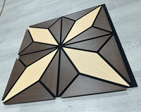 Panneaux acoustiques décoratifs modernes en bois 3D à motif étoilé géométrique, insonorisants en fibre de polyester, pour salon et hôtel (NRC)