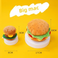Jouet pour chien durable, résistant aux morsures, en peluche mignonne, en forme de hamburger, jouet sonore interactif pour races moyennes à grandes, parfait
