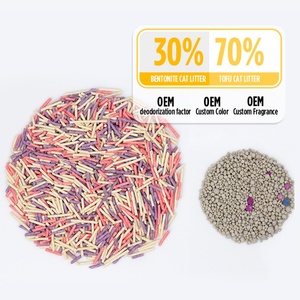 Litière pour chat en bentonite et tofu multicolore, hautement absorbante et à agglomération rapide, paquet de 5 kg - Product Image 1