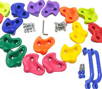 Kit de supports d'escalade de 25 pièces avec poignées et matériel de montage, corde nouée