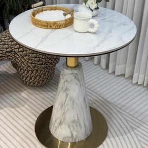 Sang trọng hiện đại Vòng cà phê & bên bảng thiết lập Chất lượng cao thiên nhiên đá cẩm thạch cho phòng khách đồ nội thất nhà-Bán buôn - Product Image 4