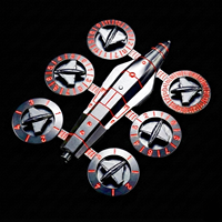 Ensemble de dés en métal rotatifs DND, 7 pièces, design fusée et avion, effet lumineux noir et rouge, pour jeux de rôle Dungeons and Dragons et jeux de table RPG