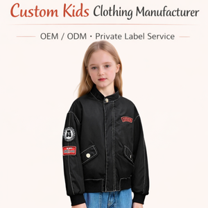 Abbigliamento Personalizzato per Bambini, Giacca <span class=keywords><strong>Bomber</strong></span> Autunnale alla Moda con Cuciture a Contrasto, Leggera e Antivento, Chiusura con Cerniera per Ragazze - Product Image 1