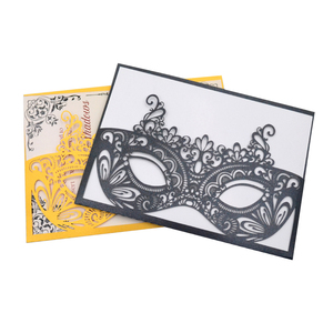 Quinceanera Wedding Prom Masquerade Party Supply Laser Cut Pocket <strong>Invitations</strong> for <strong>Graduation</strong> and Birthday - Product Image 2