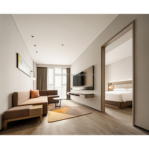 Ensembles de meubles de chambre d'hôtel 3 étoiles abordables – Cadre de lit et matelas rembourrés en bois pour projets hôteliers en chaîne - Product Image 2