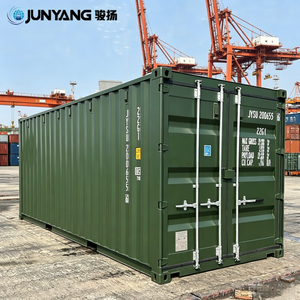 Conteneur sec JUNYANG 20 pieds 22G1 en acier vert pour transport de marchandises – Conteneur de vente de Chine 20GP 40HQ pour expédition - Product Image 1