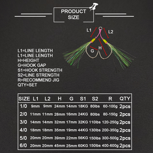 Hameçons assistés doubles XUHANG PXTN-GT de haute qualité, lumineux, UV, en acier à haute teneur en carbone, pour leurres d'eau salée, pour bar, brochet, poisson-chat - Product Image 3