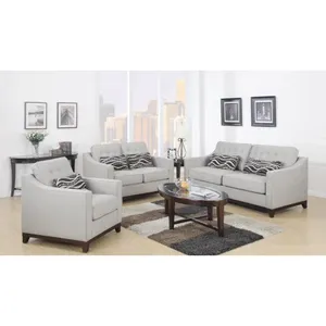 Frank Furniture Upholstery Linen Fabric Sofa Sets Modern Grey Sectional Couch