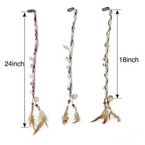 3 Pièces Extensions <span class=keywords><strong>de</strong></span> Dreadlocks à Clipser, Accessoires Capillaires Bohème Hippie, Pendentifs Plumes et Perles, Enrouleurs <span class=keywords><strong>de</strong></span> Dreadlocks Faits Main, Tresses Colorées et Boucles - Product Image 4