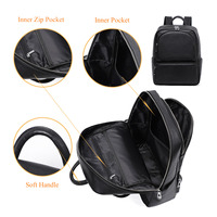 Sac à dos en cuir véritable pour étudiants, avec logo personnalisé, Oxford College, sac à dos intelligent pour ordinateur portable, avec port USB, pour hommes