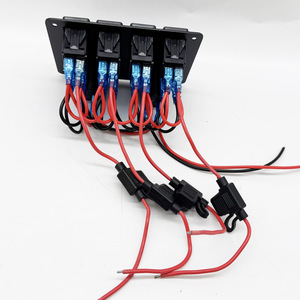 Interruptor basculante de luz LED rojo/azul impermeable de 12V 20A / 24V 10A estilo Carling para coche, motocicleta, barco, remolque - Product Image 3