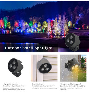 Gouly Projecteurs de jardin à LED en aluminium étanches IP66 au <span class=keywords><strong>design</strong></span> moderne 12V 24V RGBW Chasing projecteurs à LED de vacances - Product Image 2
