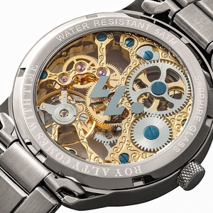 Montre-bracelet mécanique automatique squelette décontractée Virtue Fashion 2026 pour homme, en acier inoxydable, étanche, cadran 43 mm, luxe professionnel - Product Image 4