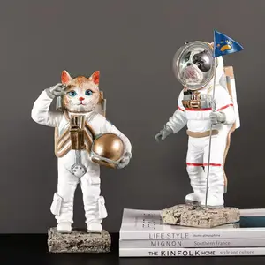 Vente directe d'usine espace chien astronaute personnage ornement créatif astronaute chien Animal résine artisanat pour cadeau