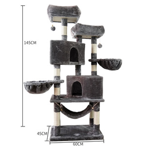 Deluxe DIY pohon kucing menara Kondominium besar Modern mewah kayu memanjat <span class=keywords><strong>Post</strong></span> Kitten Furniture Pet Play - Product Image 1