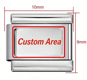 Braccialetto Modulare Italiano in Acciaio Inossidabile, Staccabile, Fai-da-Te, a Forma di Cuore, Trendy, Unisex, Gioielli Creativi alla Moda, Foto Personalizzate, Emojis Divertenti - Product Image 6