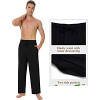 Pantalon de pyjama en viscose de bambou tricoté pour homme, bas de pyjama doux et extensible avec poches, fabricant OEM ODM de pantalons de pyjama pour homme