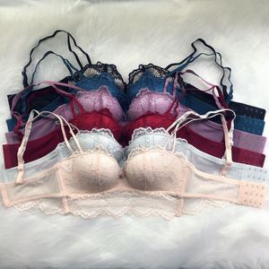 All'ingrosso reggiseno a <span class=keywords><strong>balconcino</strong></span> Push up Sexy in pizzo Plus Size biancheria intima con ferretto foderata in spugna - Product Image 1