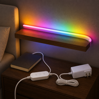 Bande lumineuse néon souple COB RGBIC moderne pour PC de jeu, synchronisation musicale, lumière d'ambiance DIY, silicone flexible, 24V sécurisé, décoration de salle de jeu