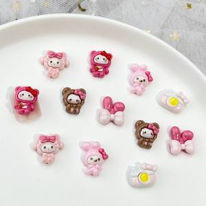 Accessori per Unghie a Forma di Orsetto Cartoon, Decorazioni Tridimensionali Carine a Forma di Coniglio, Fotocamera, Fiocco e Orecchie, Accessori in Resina Fai-da-Te per Unghie - Product Image 3
