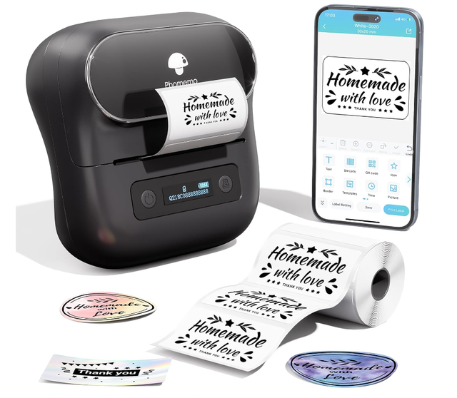 Phomemo M220 Label Maker 3.14 Inch Portable Thermal Printer Support 20-80mm Width Label Bluetooth Label Maker for Barcode