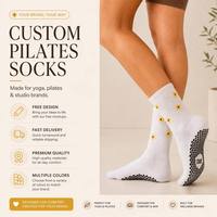 Chaussettes de yoga pour femme, respirantes, antidérapantes avec grip en silicone, écologiques, pour fitness et Pilates, personnalisables, de haute qualité, antibactériennes