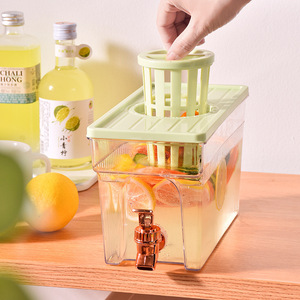 Réfrigérateur en plastique PC épaissi, robinet à glaçons, bouilloire à <span class=keywords><strong>eau</strong></span> froide, design moderne, seau à boisson pour fruits et thé pour la maison - Product Image 2