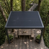 Pergola bioclimatique en aluminium avec toit à lames orientables, télécommande, imperméable, moderne, pour jardin, terrasse, cour arrière, ombrage