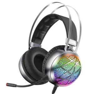 Wholesale factory direct sale cosmic byte wired best rgb removable mic gaming headphones