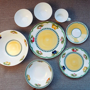 Ceramic Dinnerware <b>Sets</b> Modern Luxury Durable Sustainable White Stocked Plates Bowls Cups Saucers Oven <b>Microwave</b> Dishwasher Safe - Product Image 1