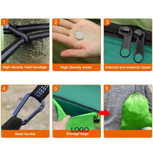 Hamac de camping portable en nylon simple ou double pour l'extérieur, idéal pour la randonnée et le trekking - Product Image 4