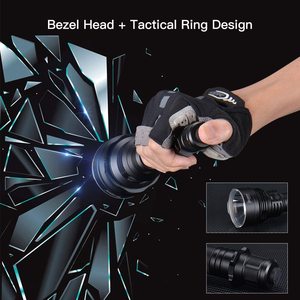 1km dài khoảng cách ngọn đuốc ánh sáng 1800 Lumens cơ thể Hợp kim nhôm IP68 đánh giá cho Chiến Thuật Tìm kiếm săn bắn Cắm Trại đèn pin - Product Image 4