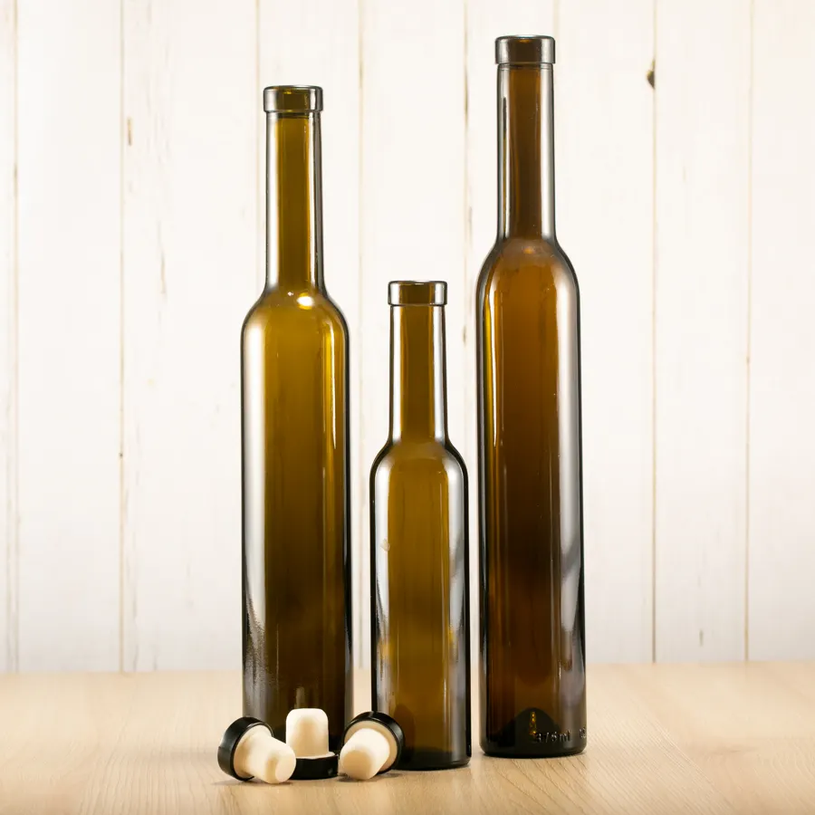 200ml 380ml 390ml sughero ermetico personalizzato unico vuoto bottiglia di vetro di vino in vetro marrone con tappi bottiglia di vino sfusa