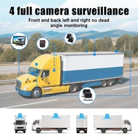 Kit Perekam Video DVR Mobil 4 Saluran AI BSD 4G GPS untuk Pemantauan Truk, Layar 360 Derajat untuk Kamera Mundur Mobil, Sistem Keamanan