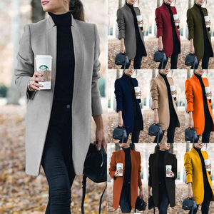 Manteaux et vestes d'hiver Femmes Plus Size Long <span class=keywords><strong>Manteau</strong></span> de laine Chaud Coréen Elégant Vintage <span class=keywords><strong>Manteau</strong></span> <span class=keywords><strong>Femme</strong></span> <span class=keywords><strong>Cape</strong></span> <span class=keywords><strong>Cape</strong></span> Khaki Veste Casual - Product Image 2