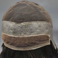 LONGFOR 1B Perruque pour hommes Cheveux indiens Crochet complet Couvre-chef crypté avec boucle flottante Cuir chevelu simulé Ligne de cheveux invisible