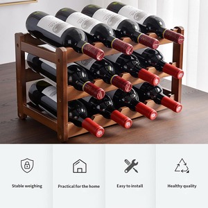 Freestanding Display <b>Rack</b> Wooden Countertop Holder Storage Shelf Sustainable Home Decor for <b>Wine</b> Bottles Storage Display - Product Image 5