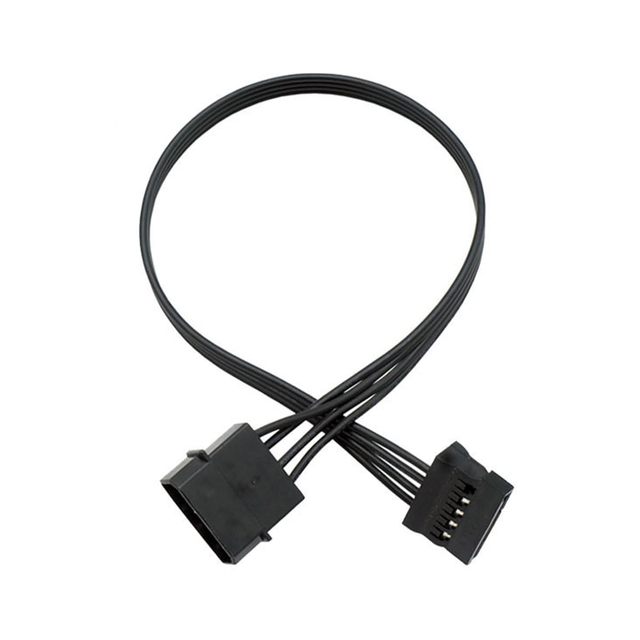 Molex IDE 4-Pin Male to 15-Pin Female SATA Power Converter Extension Adapter Cable for Computer Hard Drive HDD SSD