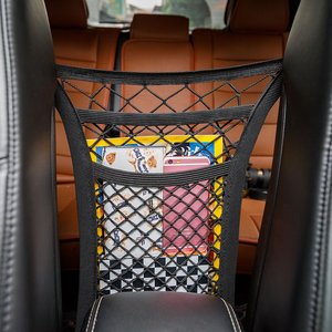 Organisateur de <span class=keywords><strong>voiture</strong></span> portable avec filet de rangement en maille et poches, barrière pour <span class=keywords><strong>chien</strong></span> entre les sièges des voitures - Product Image 4