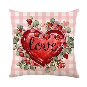 Nuovo Cuscino Quadrato in Poliestere Stampato per San Valentino <span class=keywords><strong>con</strong></span> Design di Lettere d'Amore Federa Decorativa per le Festività - Product Image 6
