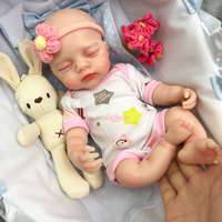 Boneka Reborn Silikon Ukuran Mini, Bayi Baru Lahir Mirip Asli, Buatan Tangan, Souvenir Portabel, Boneka Koleksi