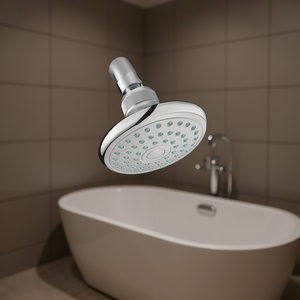 Cabezal de ducha Izar cromado de 116 mm de diámetro con múltiples boquillas de pulverización para uso en bañeras y baños - Product Image 3