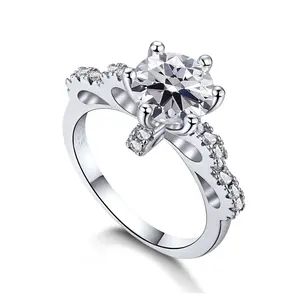 Dylam anéis de prata esterlina femininos, anéis de luxo cetim clássico de 5a níveis, joias com pedra cz