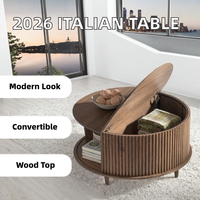 Nouvelle collection 2026 : Ensemble de meubles de salon contemporains en bois convertible, table basse, vente en gros directe usine