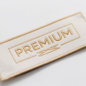 Etiquetas de Tela para Ropa Ecológicas con Logotipo Privado Personalizado, 100% Algodón Orgánico, Etiquetas Tejidas de Jacquard de Alta Densidad - Product Image 3