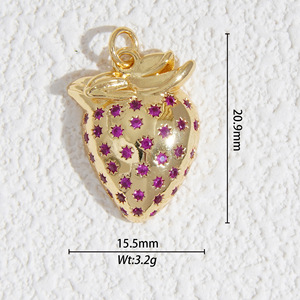 Heart-Shaped Pendant 14.7mm X 15.4mm Gold Plated Red Resin For Necklace Making Jewelry Findings - Product Image 3