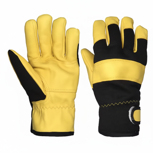 Guantes de soldadura amarillos cálidos para invierno, forro polar, guantes de conductor de cuero para trabajo de jardín pesado, gran oferta, guantes de soldadura de trabajo de seguridad - Product Image 1