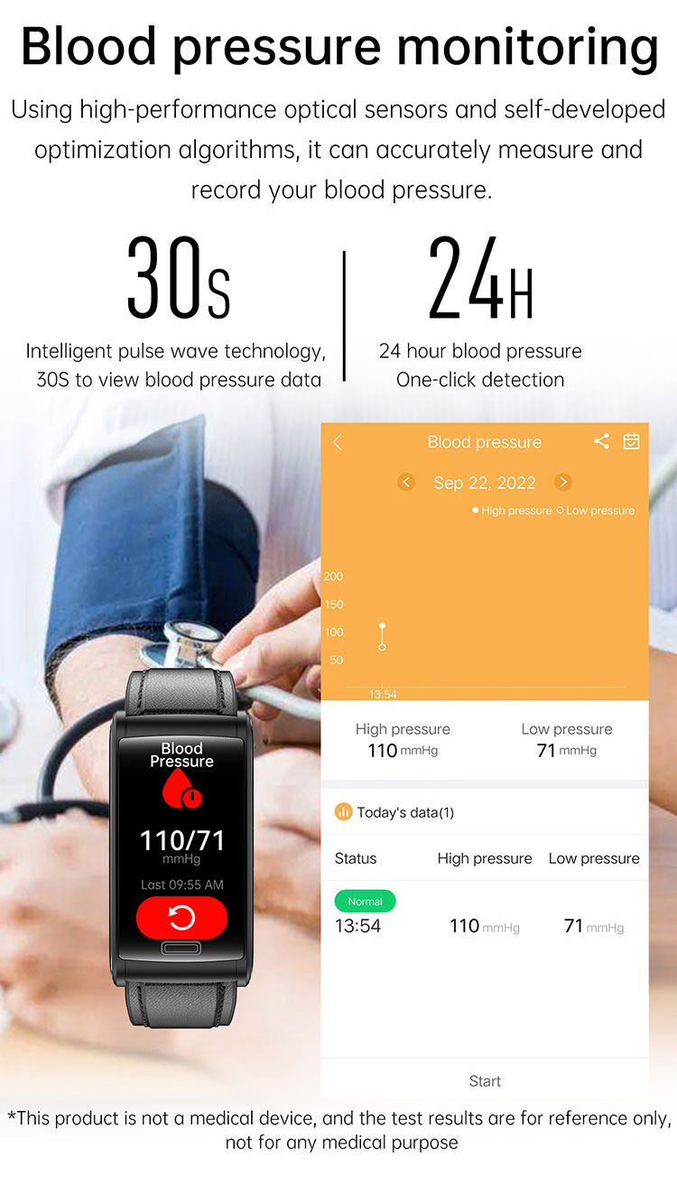 Health smart watch digital blood pressure display smart watch band heart rate monitor watch